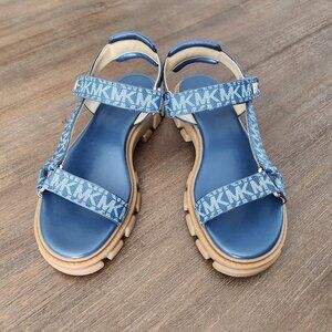Michael Kors Women's Ridely Sporty Sandals Denim Lug Sole Shoes Size 6.5